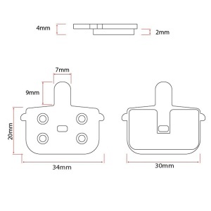 Placute frana RT001 tablet [Ewheel] - Img 3