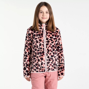 Jacheta fleece copii Dare2B Zesty roz pudrat / cheetah print - Img 4