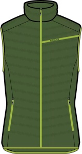 Vesta de femei din puf verde
