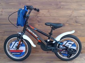Bicicleta copii 16 Capriolo Mustang negru albastru rosu - Img 2