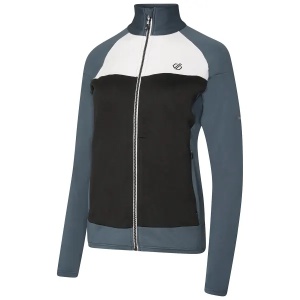 Bluza cu fermoar de femei Elevation II Core Stretch, Gri Orion / Negru - Img 3