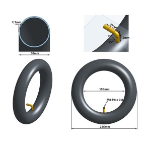 Camera trotineta electrica Xiaomi 8.5×2 (50-156) Valva curbata 90 grade - Img 4