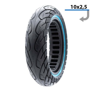 Anvelopa plina trotineta Ultra-Light 10x2.5 pentru jante 34mm Negru/Albastru - Img 1