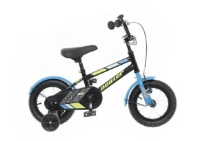 Bicicleta copii NEUZER BMX 12" Negru/Galben-Albastru