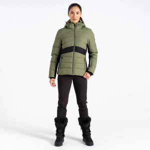 Geaca schi femei Dare2B Glacial verde oliv/negru - Img 4