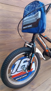 Bicicleta copii 16 Capriolo Mustang negru albastru rosu - Img 3
