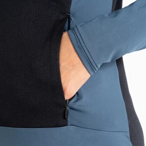 Bluza cu fermoar de femei Elevation II Core Stretch, Gri Orion / Negru - Img 4