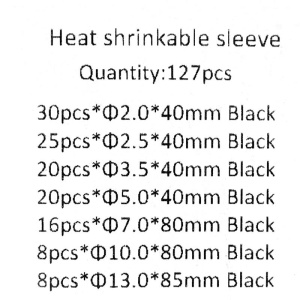 tub termoretractabil pentru cabluri Negru - 127 Pcs - Img 4