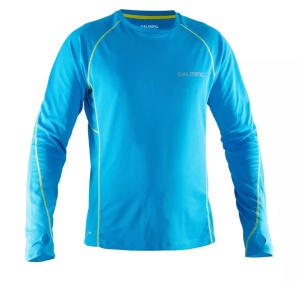 Bluza alergare Salming Cyan Blue