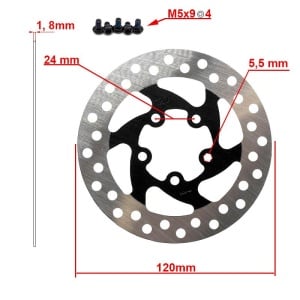 disc frana 120mm 5H black - Img 2