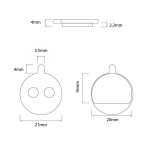 Placute frana CT005-R resin round with pin - 1 set - Img 2