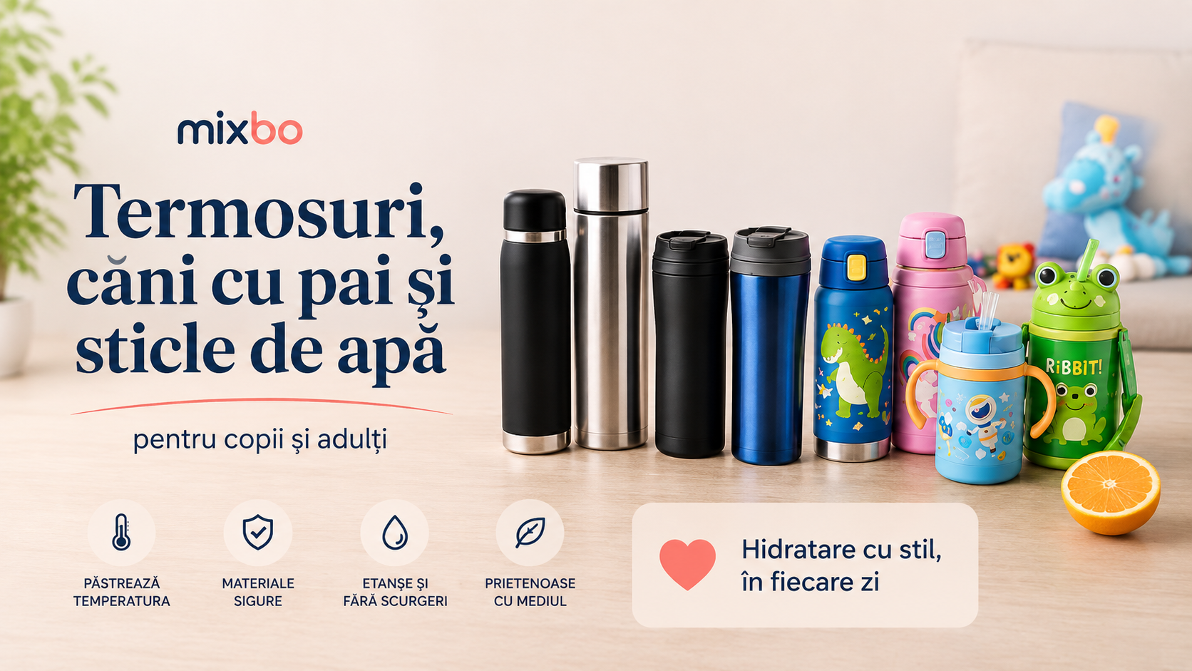 Termosuri, căni cu pai și sticle de apă pentru copii și adulți: cum alegi modelul potrivit