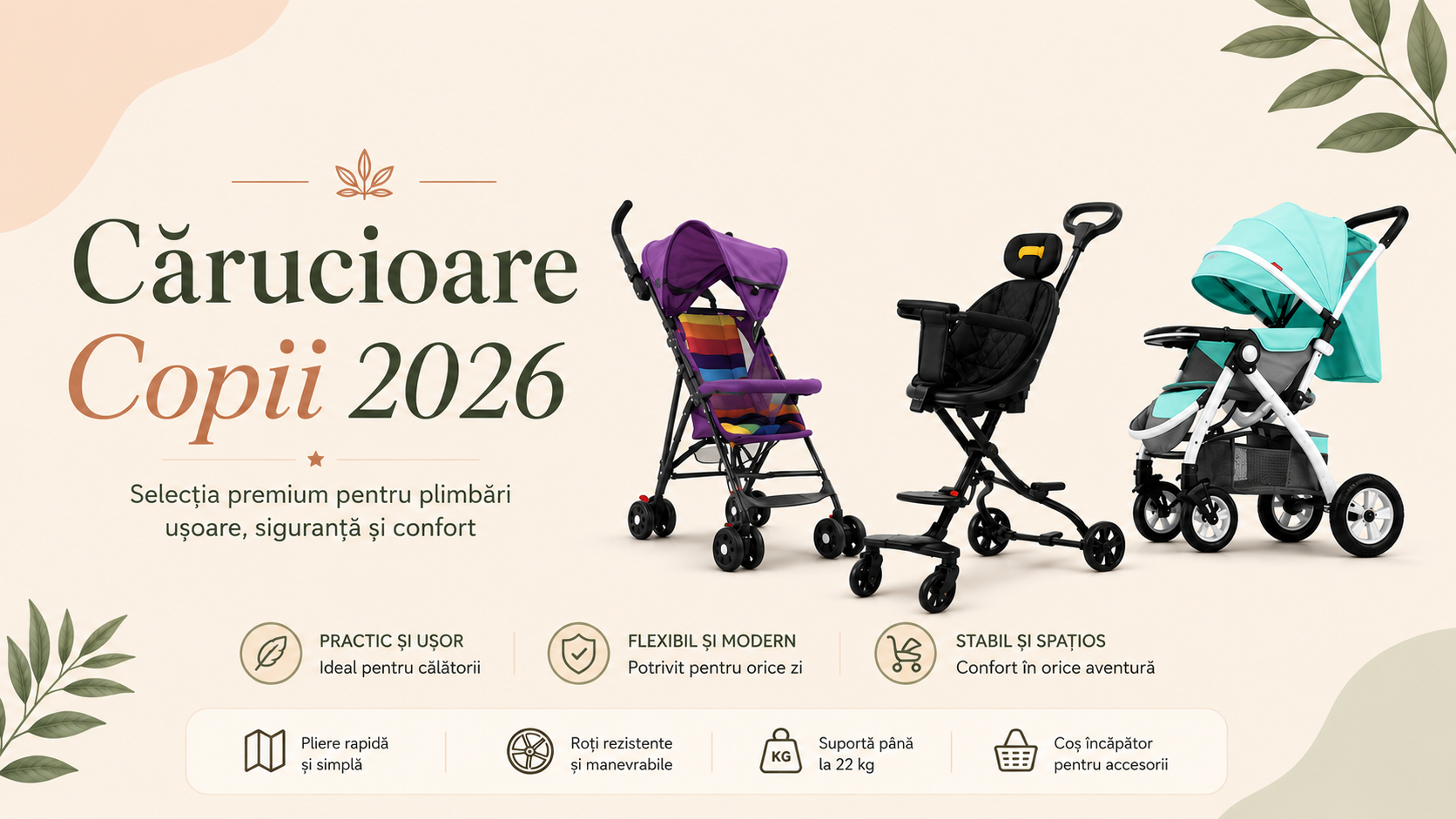 Cărucioare copii, alegerea celui mai bun cărucior în 2026