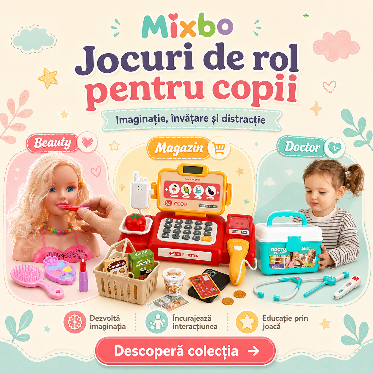 Jocuri de rol pentru copii, idei educationale care dezvolta imaginatia,limbajul si increderea