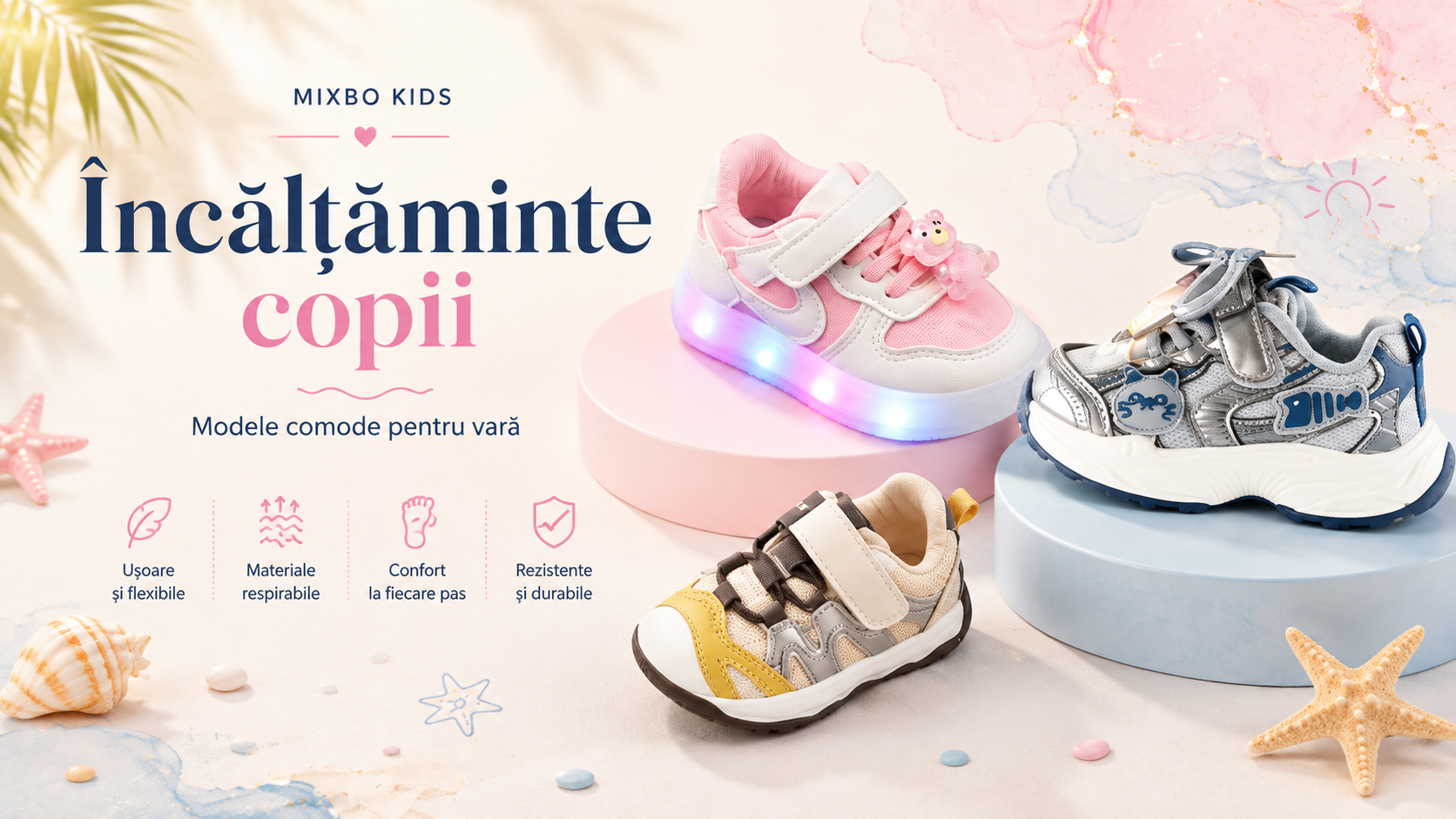 Încălțăminte copii: ghid complet pentru vară, primii pași, joacă și confort zilnic
