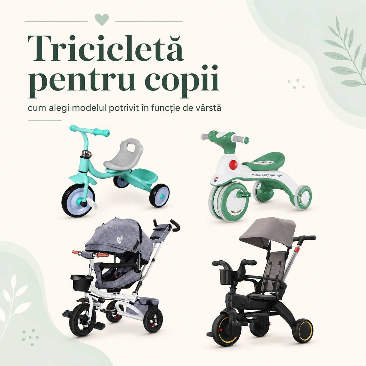 Tricicletă pentru copii: cum alegi modelul potrivit în funcție de vârstă