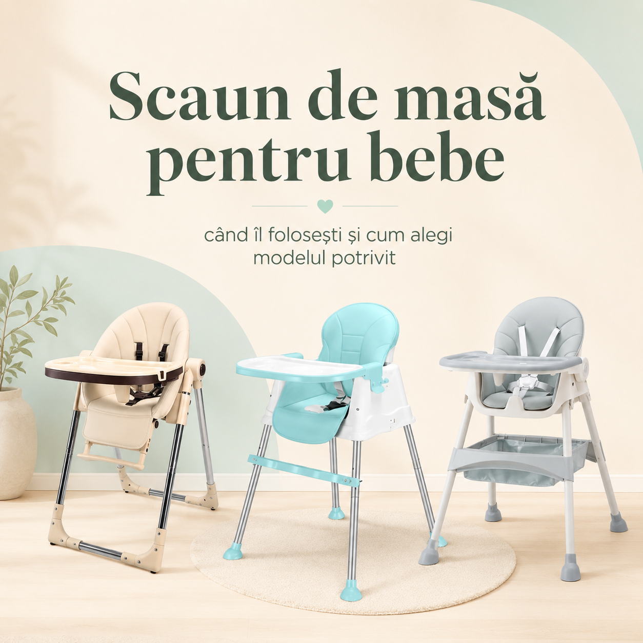 Scaun de masă pentru bebe: când îl folosești și cum alegi modelul potrivit