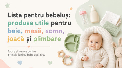 Lista pentru bebeluș: produse utile pentru baie, masă, somn, joacă și plimbare