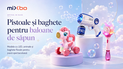 Pistoale pentru baloane de săpun: modele cu LED, USB, baghete automate și soluție pentru joacă spectaculoasă