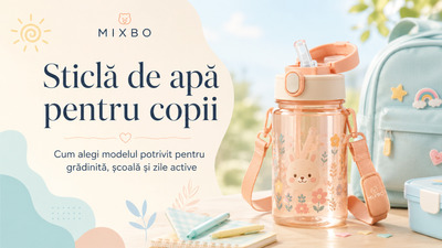Sticlă de apă pentru copii: cum alegi modelul potrivit pentru grădiniță, școală și zile active
