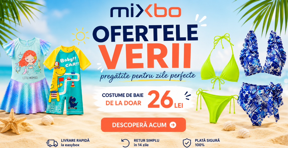 Ofertele Verii Mixbo cu costume de baie pentru copii și adulți