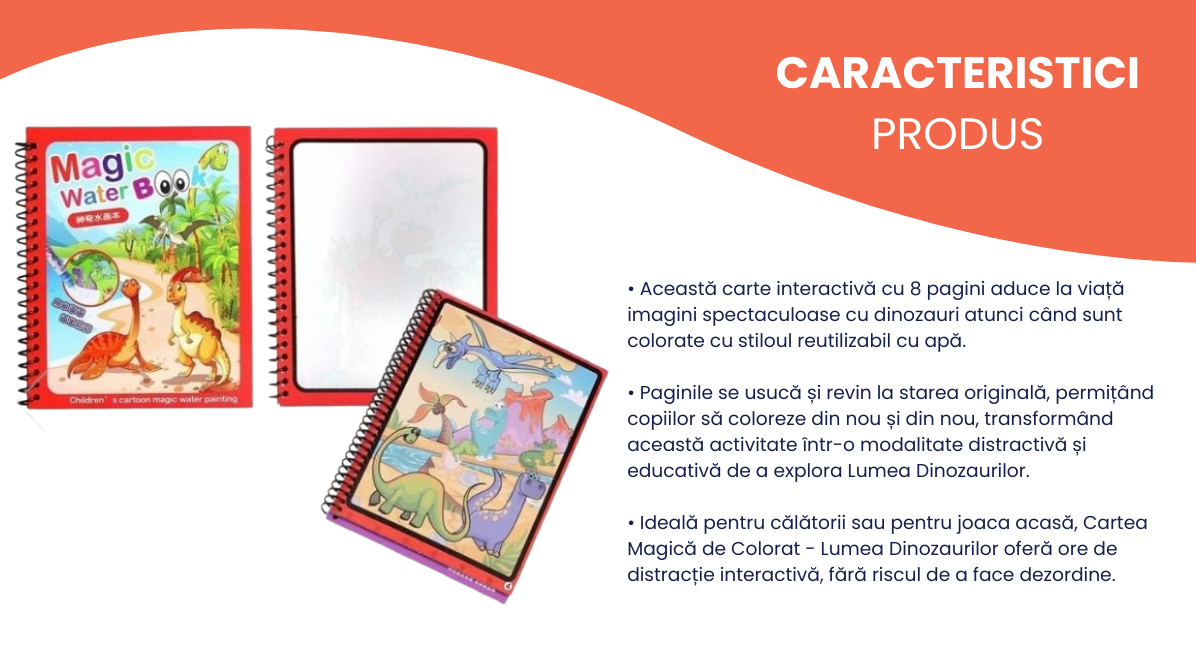 Carte magică de colorat pentru copii, activitate creativă reutilizabilă