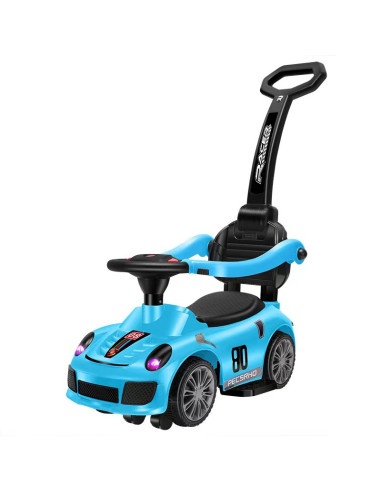 Mașinuță de împins pentru copii, greutate maximă 27 kg, mâner detașabil, albastru Mixbo