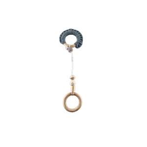 Accesoriu Pentru Patut, Lemn, Textil si Clopotel, Cerc, 29 cm - Img 2