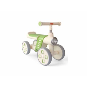 Bicicletă Fără Pedale pentru Copii, 4 Roți, cu Far LED și Design Ergonomic, Ride-On pentru Bebeluși 1-3 Ani, Verde-Crem - Img 3