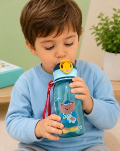Cana cu Pai pentru Copii. Antipicurare, Plastic, Multicolor, 400 ml - Img 3