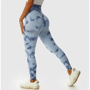 Colanti Sala WNY PRO Tie Dye, Fara Cusatura, Modelatori, Cu Talie Inalta, Bleu Si Albastru - Img 2
