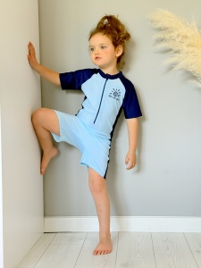 Costum de Baie, Doua Piese, Model Rochita, Swim Girl, Blue - Img 2