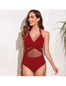 Costum de Baie Intreg Visiniu