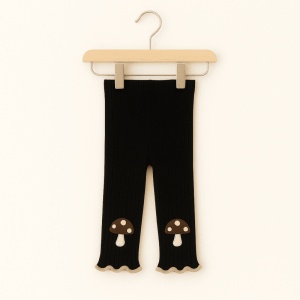 Dres Fara Talpa pentru Copii, Negru, Model cu Ciupercuta, Bumbac