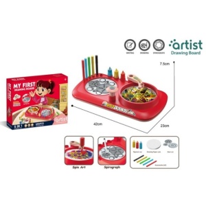 Jucărie Educațională "My First Drawing Board" – Spirograf și Pictură prin Rotire, Rosu, 3ani+