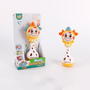 Jucarie Interactiva pentru Copii, cu Sunete si Lumini, Model Vacuta, Plastic, 12 luni+