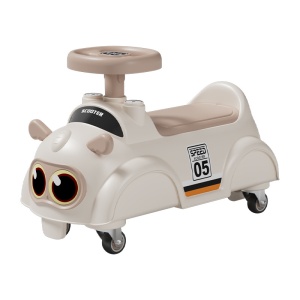 Mașinuță Ride-On pentru Bebeluși și Copii 0-4 Ani, Plastic PP, Crem – Alb