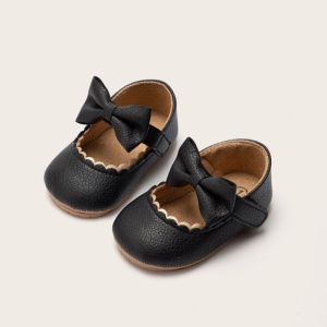 Pantofi Bebe, cu Fundita, Negru