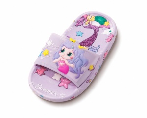 Papuci Copii Mov Deschis Model Sirenă, Spumă, Antiderapanți, Ușori și Confortabili