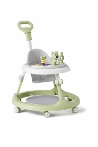 Premergător Culoare Verde pentru Bebeluși cu Mâner Reglabil, Model Urs cu Centru de Activități