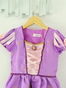 Rochie Fetite Carnaval, Printesa, Tull/Saten, Mov si roz, Sclipici Auriu - Img 4