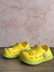 Saboti Pentru Copii stil Crocs, Papuci Plaja, cu Accesorii Detasabile, Spuma, Galbeni - Img 3