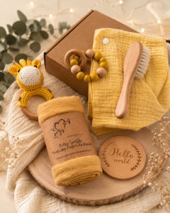 Set Cadou nou-nascut, pentru Dentite Baby Galben