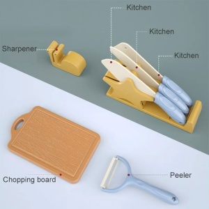 Set de Joaca Fructe pentru Feliat cu Tacamuri, 21 Piese, Plastic, Albastru, 3 ani+ - Img 3