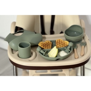 Set Diversificare 5 Piese, Silicon, Bebelusi si Copii, Kaki, 5 Piese, 6 luni + - Img 2