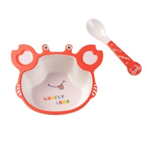 Set Diversificare Bebelusi, 2 Piese, Bambus, Model Crab