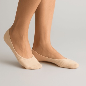 Sosete Scurte Model Talpici, cu Banda Silicon, Bumbac, Nude, 35-39 marime