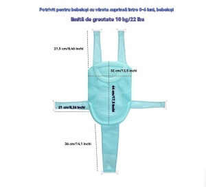 Suport tip Hamac Pentru Cadita Bebelusi, Universal, Textil, Turquoise - Img 6
