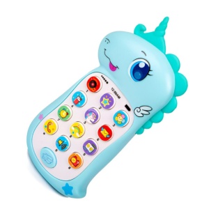 Telefon Interactiv de Jucărie Unicorn/Dinozaur cu Lumini și Sunete, Turquoise, 2ani+ - Img 2
