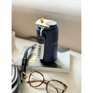 Termos Digital CoffeeMug, Display LED, Termometru inclus, Otel Inoxidabil Interior, Bleumarin, 450ml